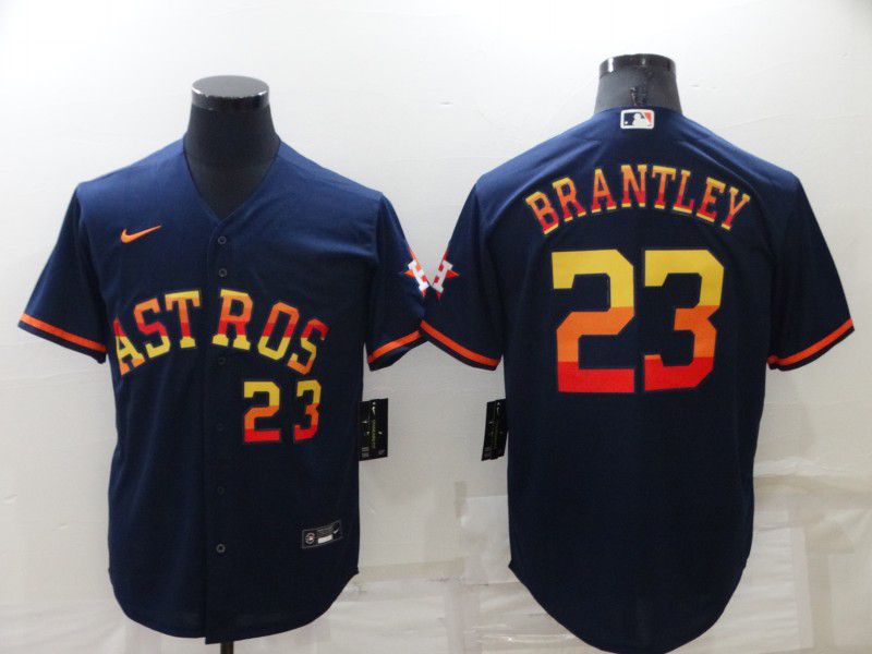 Men Houston Astros #23 Brantley Blue Rainbow Edition Game Nike 2022 MLB Jerseys